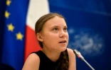 La Suèdoise Greta Thunberg, figure de la lutte contre le changement climatique, à l'Assemblée nationale, le 23 juillet 2019 à Paris