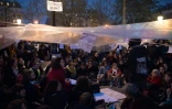 Rassemblement du mouvement Nuit debout sur la place de la République à Paris, le 22 avril 2016