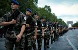 Entrainement au défilé militaire, le 12 juillet 2021 sur les Champs-Elysées à Paris