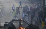 Heurts entre forces de l'ordre et manifestants à Caracas, le 21 janvier 2019, au Venezuela