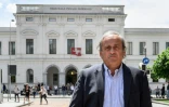 L'ancien président de l'UEFA Michel Platini à la sortie du tribunal de Bellinzona, le 8 juin 2022 en Suisse