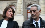 L'ancien jardinier Omar Raddad s'adresse aux journalistes, au côté de son avocate Sylvie Noachovitch, le 25 novembre 2021 à Paris
