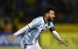 L'attaquant vedette de l'Argentine Lionel Messi, auteur d'un triplé face à l'Equateur en qualif. pour le Mondial-2018, le 10 octobre 2017 à Quito