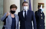 La directrice générale du FMI Kristalina Georgieva et le président Emmanuel Macron, à l'Elysée le 12 novembre 2020