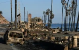 Des maisons en bord de mer détruites par l'incendie de Palisades à Malibu, en Californie, le 17 janvier 2025