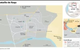Zones contrôlées par le groupe EI et les forces arabo-kurdes dans la région de Raqa