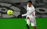 Le défenseur français du Real Madrid, Raphaël Varane, lors du match de Liga contre Getafe, au stade Alfredo Di Stefano, le 9 février 2021