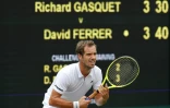 Le Français Richard Gasquet face à l'Espagnol David Ferrer au 1er tour à Wimbledon, le 4 juillet 2017