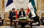 Le président Emmanuel Macron s'entretient avec l'émir du Koweït Mechaal al-Ahmad Al-Sabah, le 19 octobre 2026, au Palais de Bayan à Koweït