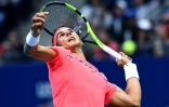 L'Espagnol Rafael Nadal face au Russe Andrey Rublev en quarts de finale de l'US Open, le 6 septembre 2017 à New York