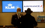 Comptoir Air France - KLM à l'aéroport international de Los Angeles, le 25 janvier 2021