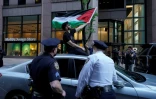 Des manifestants pro-palestiniens le 14 mai Ă New York