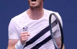 Le Britannique Andy Murray face au Japonais Yoshihito Nishioka au 1er tour de l'US Open, Ă New York, le 1er septembre 2020