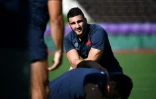 Le 3e ligne Charles Ollivon lors d'une séance d'entraînement du XV de France, le 24 septembre 2019 à Kumamoto