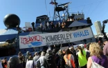Le navire "Steve Irwin" de l'association écologiste Sea Shepherd dans le port de Sydney, le 2 septembre 2012