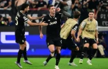 L'attaquant de la Juventus Dusan Vlahovic (au centre) lors du match nul contre Dortmund, à Turin le 15 septembre 2025 en Ligue des champions