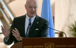 L'envoyé spécial de l'ONU, Staffan de Mistura, lors d'une conférence de presse à Genève, le 14 mars 2016