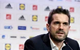 Le sélectionneur des Bleus, Guillaume Gille, en conférence de presse à Créteil, le 28 janvier 2020