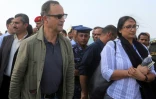Le chef des observateurs de l'ONU, le général à la retraite Patrick Cammaert, en visite au port de Hodeida (Yémen), le 24 décembre 2018