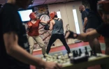 Joueuses de chessboxing lors d'une séance d'entraînement, le 22 septembre 2019 à Paris