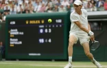 Jannik Sinner lors de sa victoire en quart de finale face au Russe Roman Safiullin le 11 juillet 2023 à Wimbledon. L'Italien défiera Novak Djokovic en demi-finale. Il n'avait que six ans quand le Serbe a remporté son premier tournoi du Grand Chelem, en 2008 en Australie 