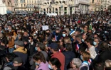 Rassemblement, le 18 octobre 2020, à Marseille pour rendre hommage à Samuel Paty, le professeur d'histoire décapité dans les Yvelines