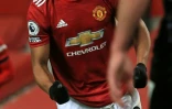 L'attaquant de Manchester United Anthony Martial vient d'ouvrir la marque contre Aston Villa, le 1er janvier 2021 Ă Manchester