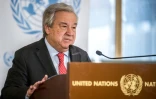 Le secrétaire général de l'ONU Antonio Guterres répond à la presse à Genève le 26 février 2024