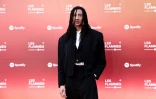 Le rappeur et chanteur italo-tunisien Ghali arrive à une cérémonie à La Seine Musicale à Boulogne-Billancourt, près de Paris, le 13 mai 2025