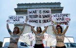 Trois Femen ont investi l'Arc de Triomphe à Paris, le 10 novembre 2018
