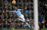 Le milieu de terrain de Manchester City Raheem Sterling lors du match de 22e journée du championnat d'Angleterre le 2 janvier 2018