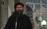 Capture d'écran d'une vidéo de propagagne fournie le 5 kiommr 2014 par al-Fuqan Media de Abou Bakr al-Baghdadi lors d'un prêche à Mossoul