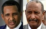 Le chef de l'armée soudanaise Abdel Fattah al-Burhane (à droite) et le chef des paramilitaires des Forces de soutien rapide Mohamed Hamdane Daglo