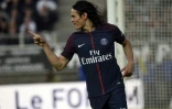 Edinson Cavani auteur du premier but de Paris face Ă Amiens au stade de La Licorne, le 4 mai 2018