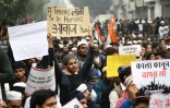 Des manifestants protestent en Inde contre la nouvelle loi sur la citoyenneté qu'ils jugent discriminatoire envers les musulmans, à New Delhi le 19 décembre 2019