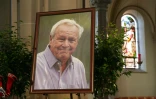 Portrait de la légende du golf Arnold Palmer lors d'une cérémonie à la Basilique Saint-Vincent de Latrobe en Pennsylvanie, le 4 octobre 2016