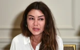 Mimi Haleyi, ancienne assistante de production de Harvey Weinstein raconte, le 24 octobre 2017 à New York, lors d'une conférence de presse les assauts sexuels du producteur de cinéma