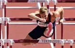 Le Français Kevin Mayer, lors de l'épreuve du 110 m haies du décathlon aux Jeux olympiques de Tokyo 2020, le 5 août 2021