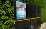 Une affiche électorale du Rassemblement National, à Berre-les-Alpes, dans le département des Alpes-Maritimes, le 22 juin 2024