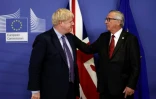 Le Premier ministre britannique Boris Johnson et le président de la Commission européenne Jean-Claude Juncker, le 17 octobre 2019 à Bruxelles