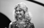 Olivia Newton-John lors de l'enregistrement d'une émission à Paris, le 25 november 1978