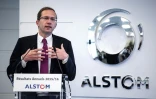 Le PDG d'Alstom Henri Poupart-Lafarge lors d'une conférence de presse le 11 mai 2016 à Paris