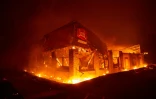 Un restaurant détruit par les flammes dans la ville de Paradise (nord de la Californie) le 8 novembre 2018