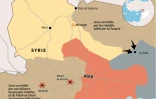 Zones de contrôle et derniers raids survenus dans le nord de la Syrie 