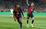 Les Barcelonais vainqueurs du Real Madrid en finale de la Coupe du Roi avec un but de Jules Koundé, le 26 avil 2025 à Séville 