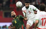 Le Marocain Noussair Mazraoui lors du quart de finale de la CAN contre le Cameroun, le 9 janvier 2026, à Rabat