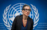 L'experte des Nations unies Francesca Albanese lors d'une conférence de presse à Genève le 27 mars 2024