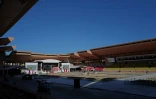 Le stade Louis II en travaux avant la visite du pape Léon XIV à Monaco, le 27 mars 2026 