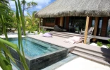 Un bungalow du complexe touristique érigé sur l'îlot de Tetiaroa, en Polynésie française, ayant appartenu à Marlon Brando, le 10 décembre 2013
