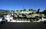 Un tank Rheinmetall KF51 au salon Eurosatory, à Villepinte, dans la banlieue nord de Paris, le 13 juin 2022 